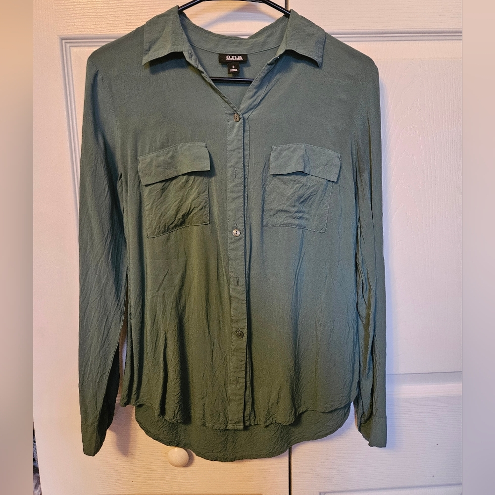 Green Button-Up Shirt